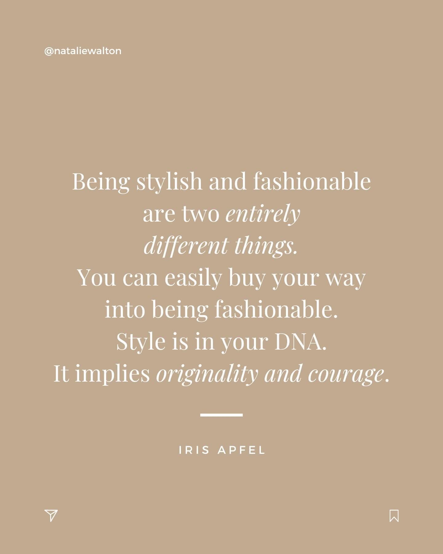 W I S D O M |  There was so much I loved about Iris Apfel, decorator turned icon&hellip;

That she lived her life unapologetically.

That she didn&rsquo;t let her age define who was she.

That she pushed so many boundaries.

That she made the most of